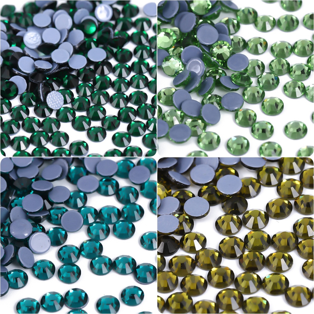 Nail Art Emerald Green - Glas Smaragd Peridot Grün Kristall Hotfix