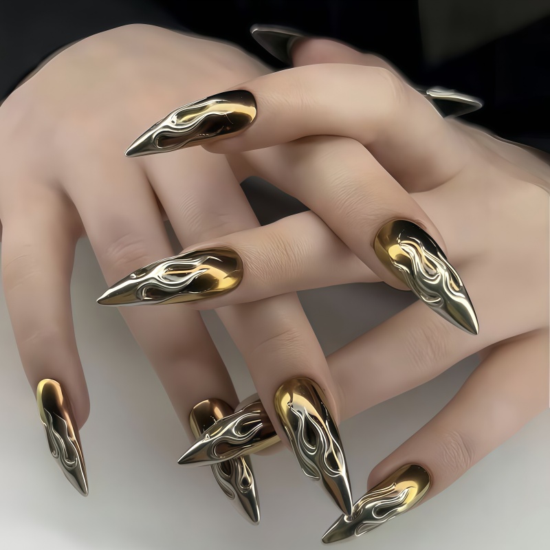 Nail Glitter Chrome - 24 Stück 3D Chrom Silber Gold