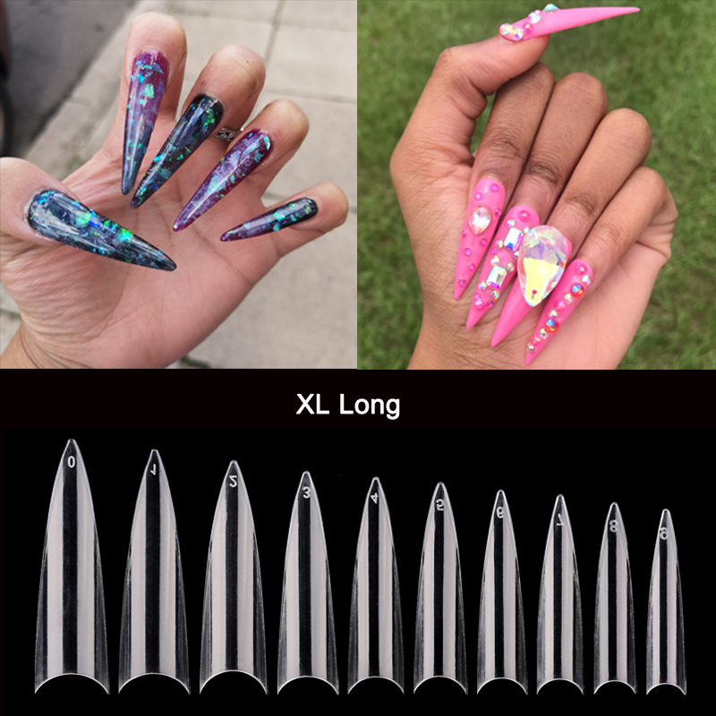Nail Art Xl - 500/600 Pcs/Tasche Professionelle XL Lange Stiletto