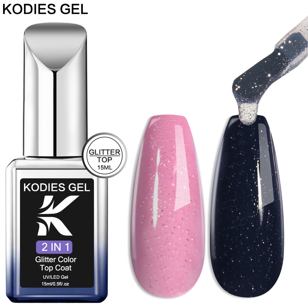 Nail Glitter Chrome - KODIES GEL Starlight Top Coat Gel-Nagellack,
