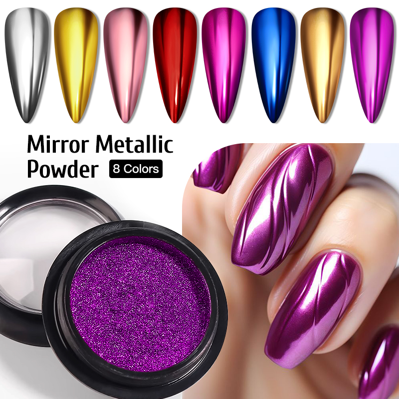 Nail Glitter Chrome - Metallic Gold Silber Spiegel Pulver Nagel