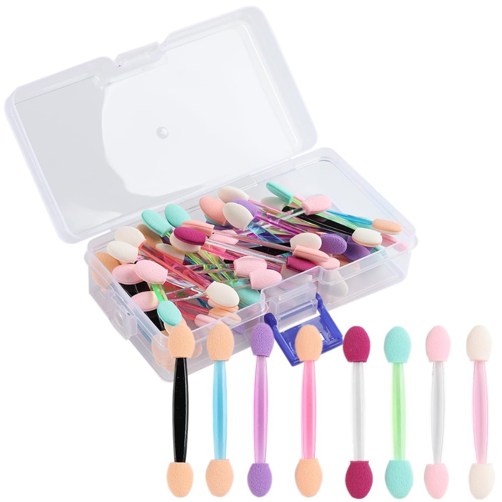 Nail Glitter Chrome - Fcozpjk 50 Stück Chrom-Nagelpuder-Applikator-Pinsel mit Aufbewahrungsbox
