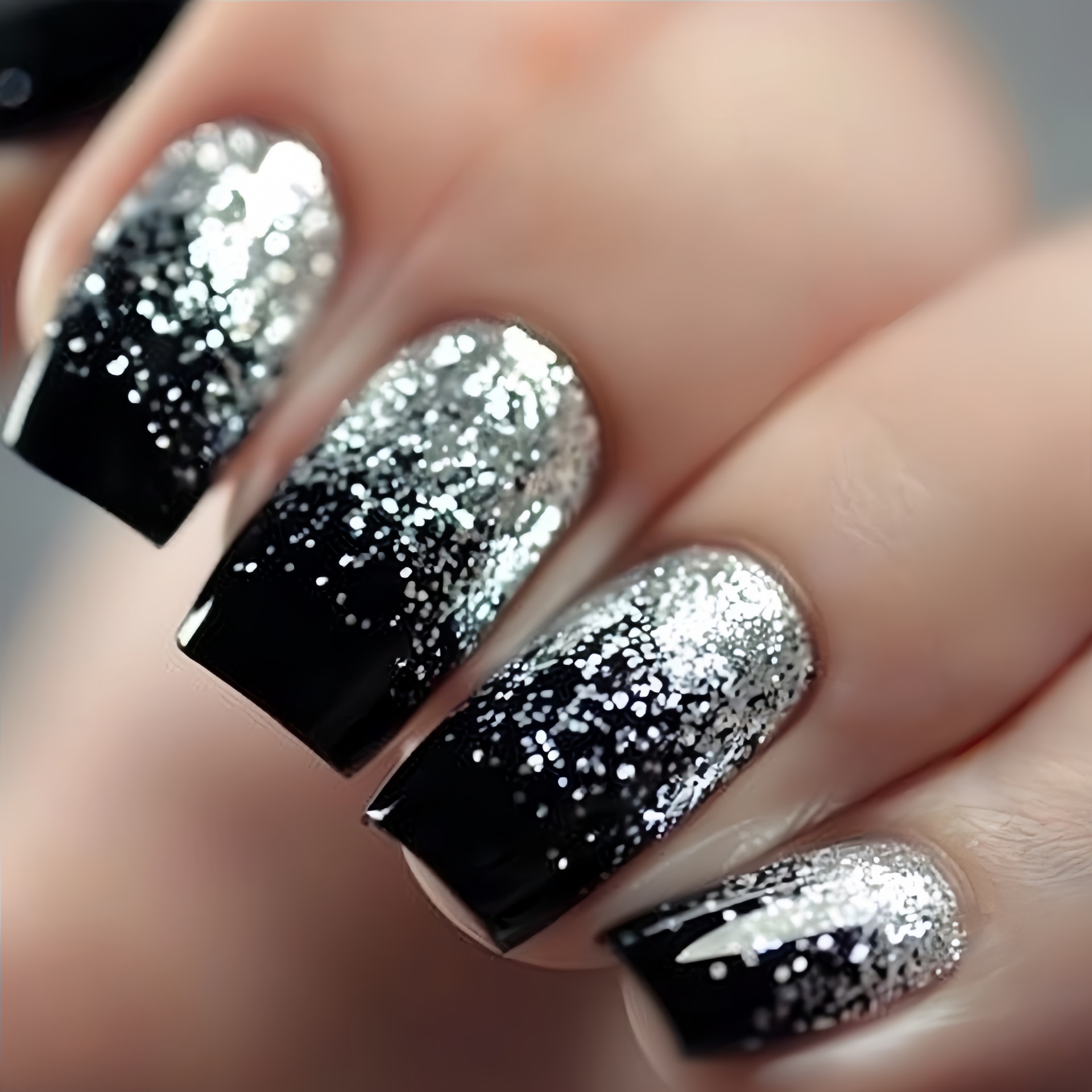 Nail Art Aesthetic - Kurze mittelgroße künstliche Nägel, Farbverlauf, braun,