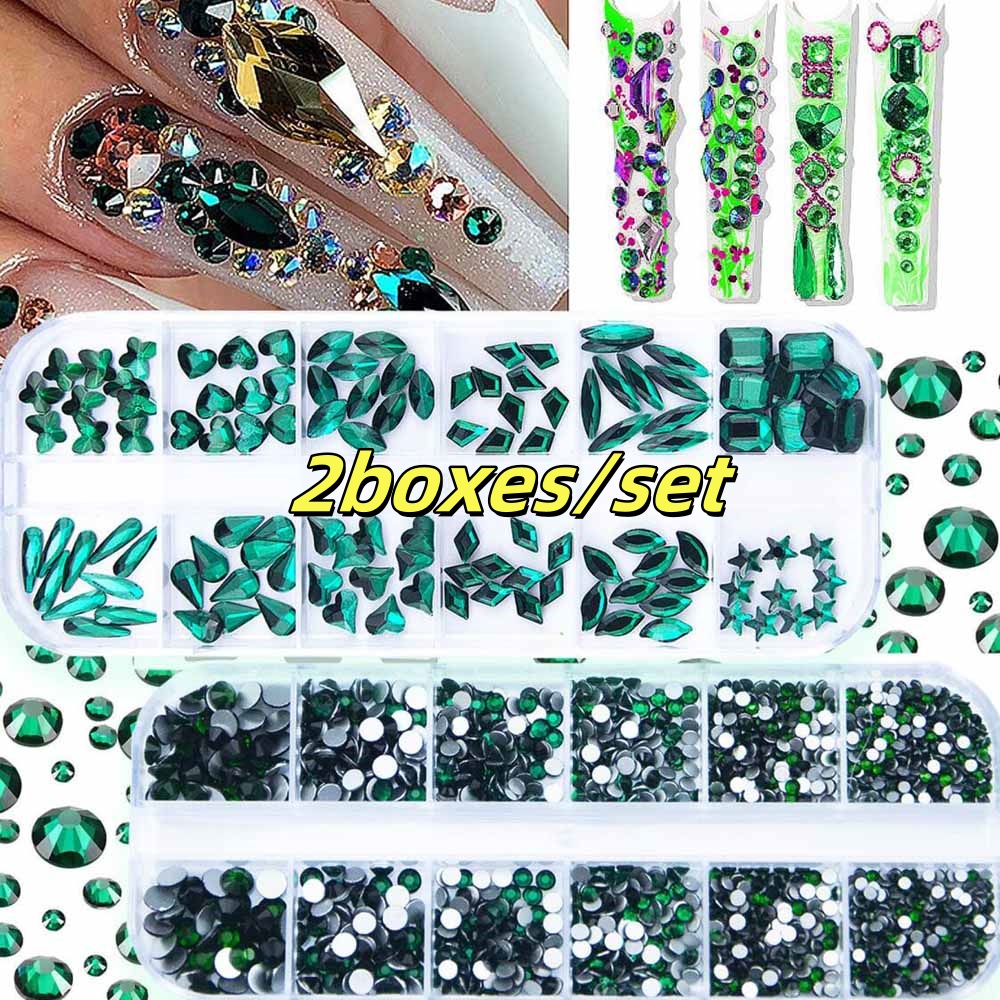 2 Boxen Smaragdgrüne Nagel-Str – Nail Art Emerald Green Bewertung und Preis