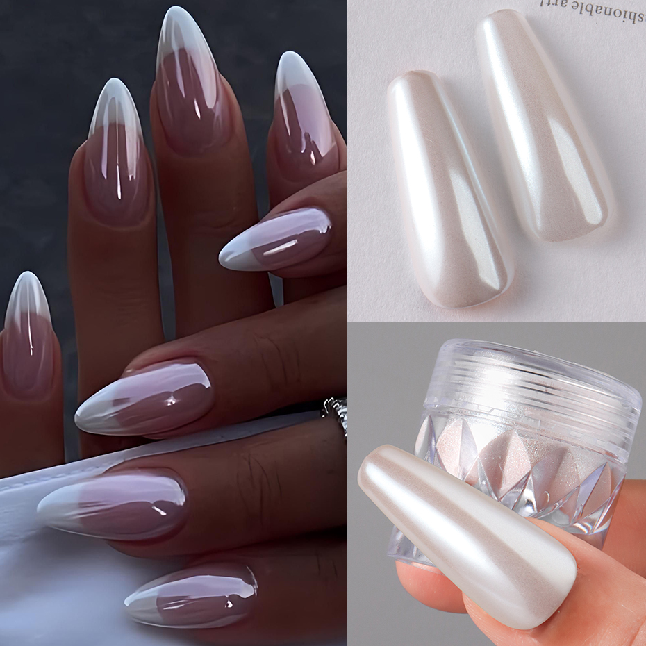 1 Box Weißes Chrom-Perlen-Nage – Nail Glitter Chrome Bewertung und Preis