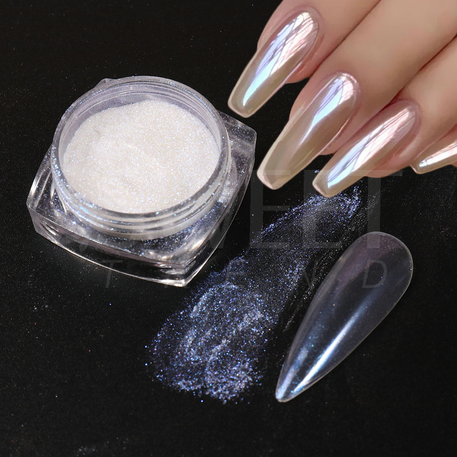 Weiße Perle Spiegel Mondlicht  – Nail Glitter Chrome Bewertung und Preis