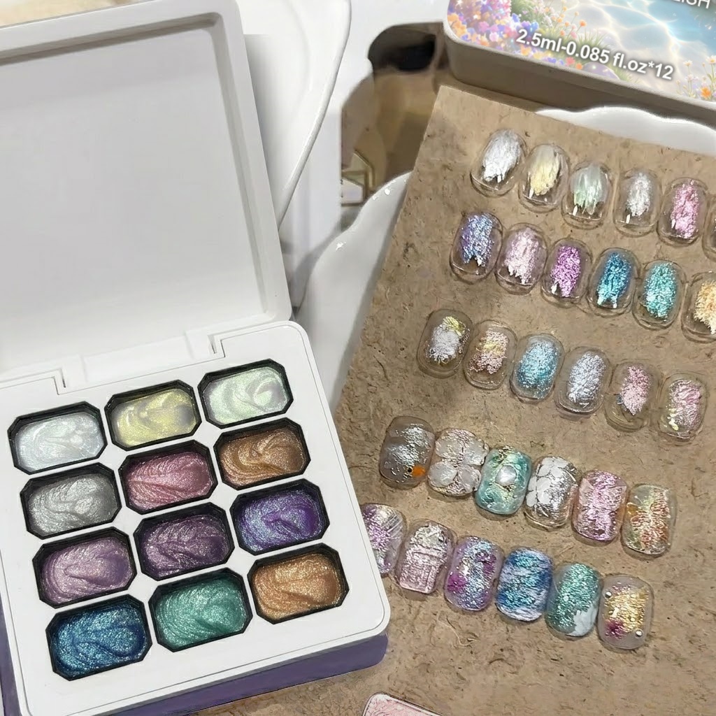 12 Farben Aurora Solid Nagelge – Nail Glitter Chrome Bewertung und Preis