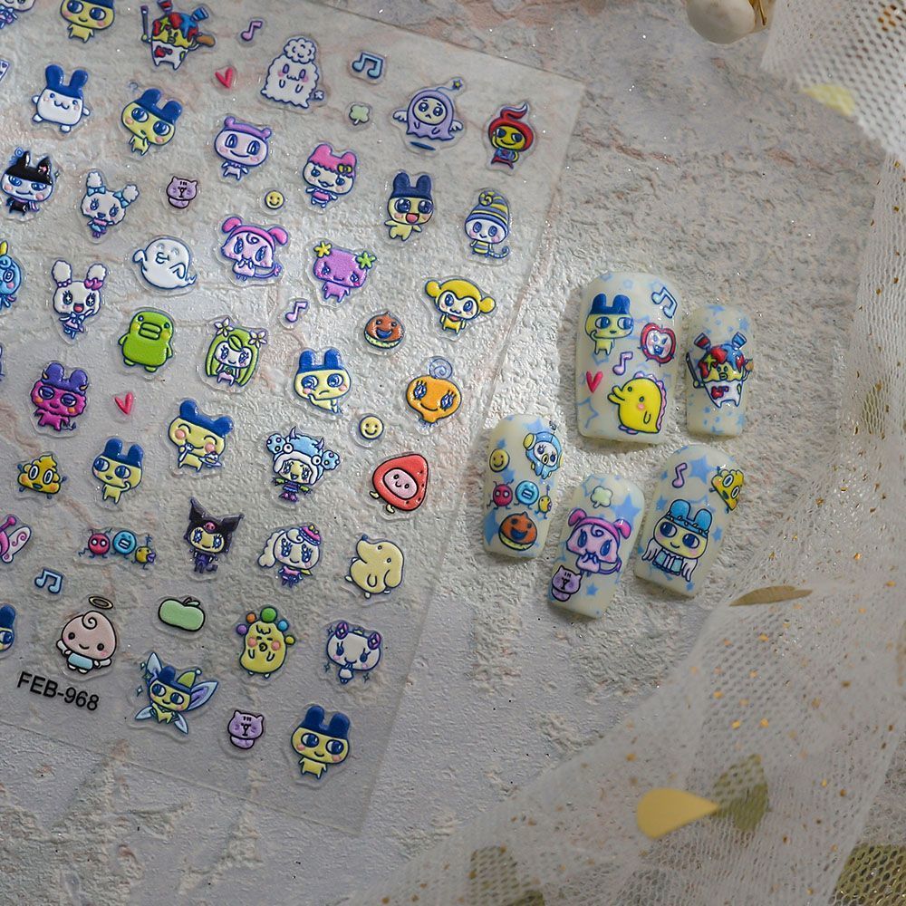 Tamagotchi Cartoon 3D-Reliefau – Nail Art Motif Bewertung und Preis