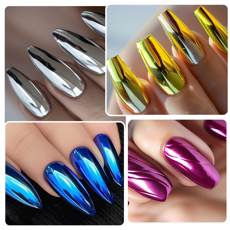 Metallic Gold Silber Spiegel P – Nail Glitter Chrome Bewertung und Preis