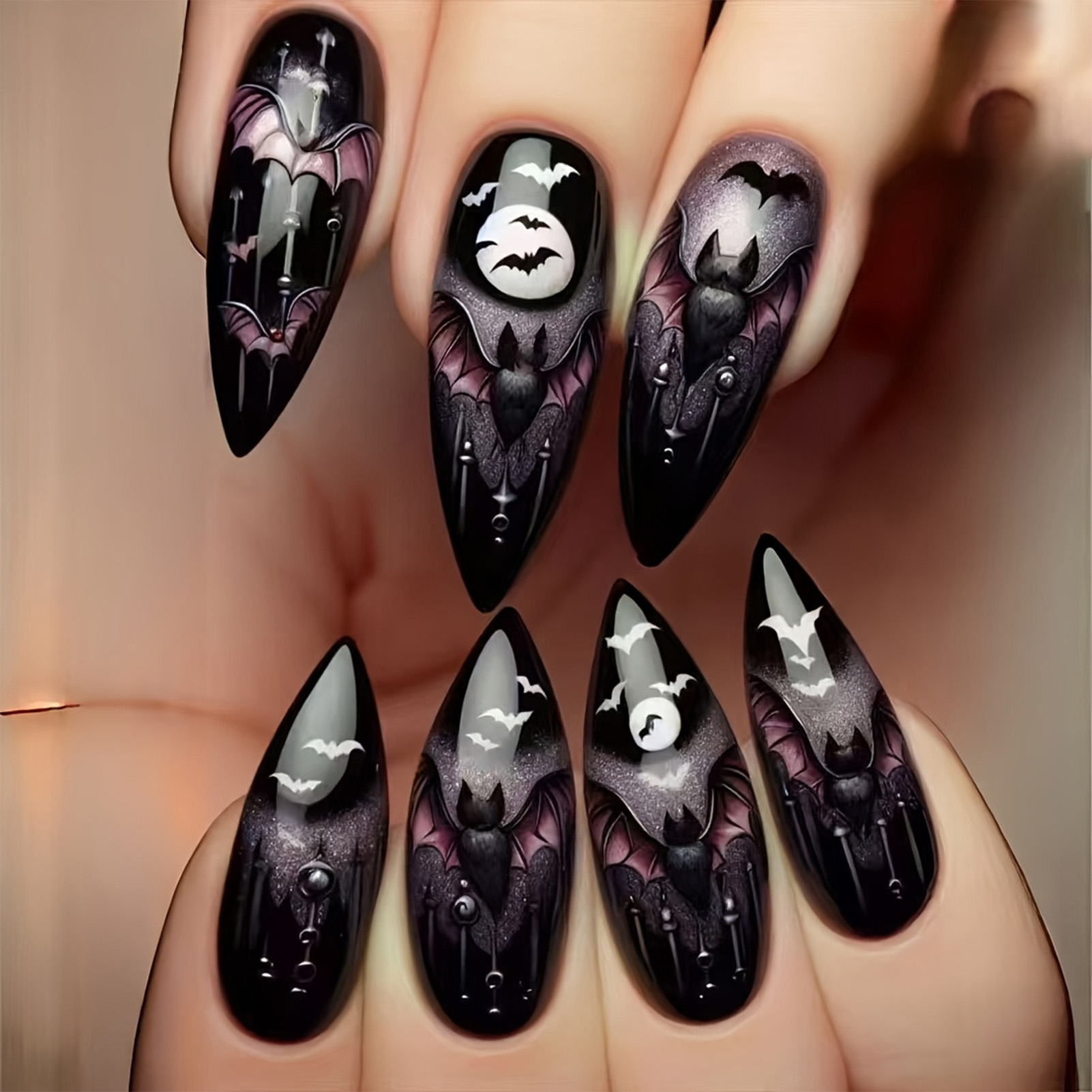 24 Stück Halloween-Kunstnägel, – Nail Art Aesthetic Bewertung und Preis