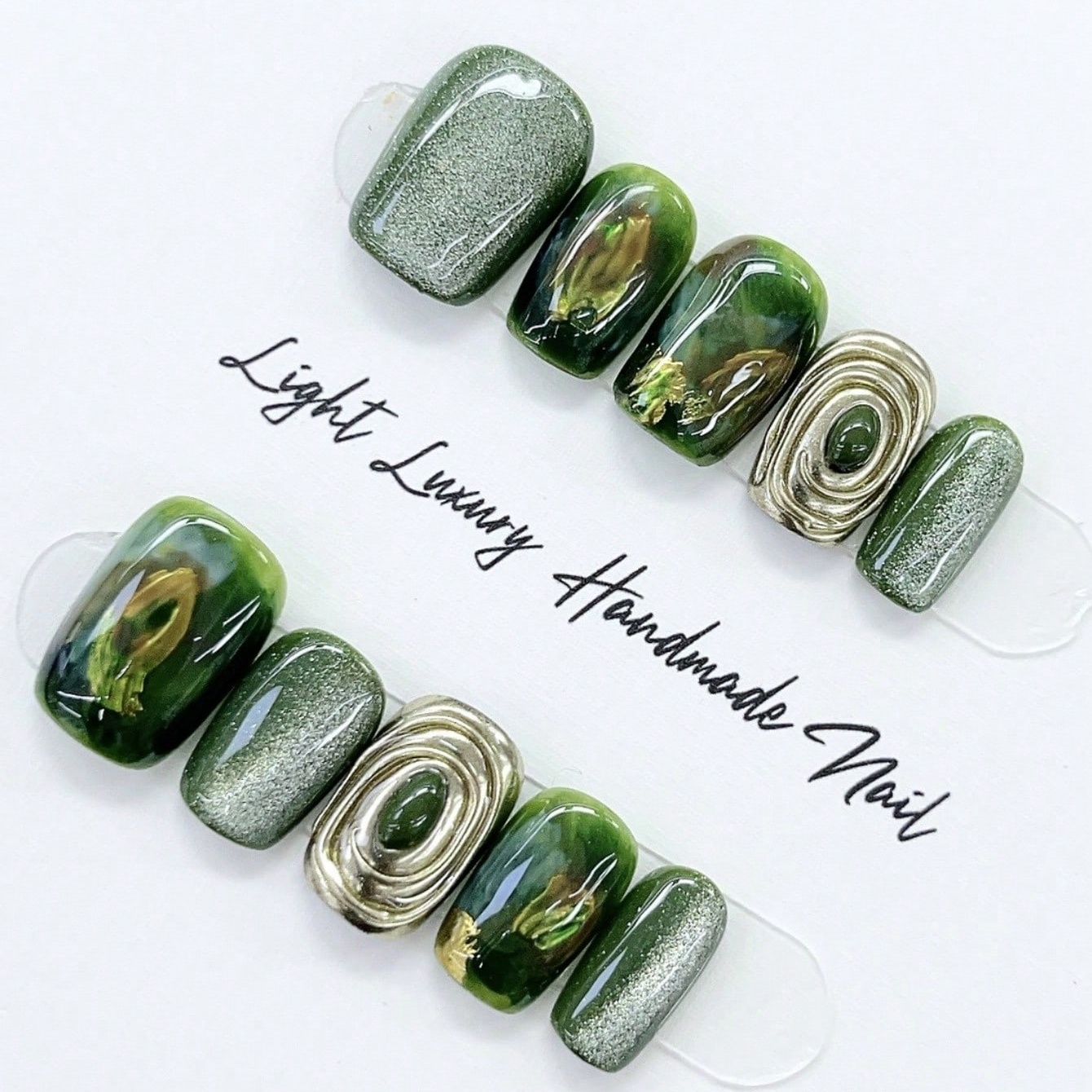 10 Stück reine handgepresste k – Nail Art Emerald Bewertung und Preis